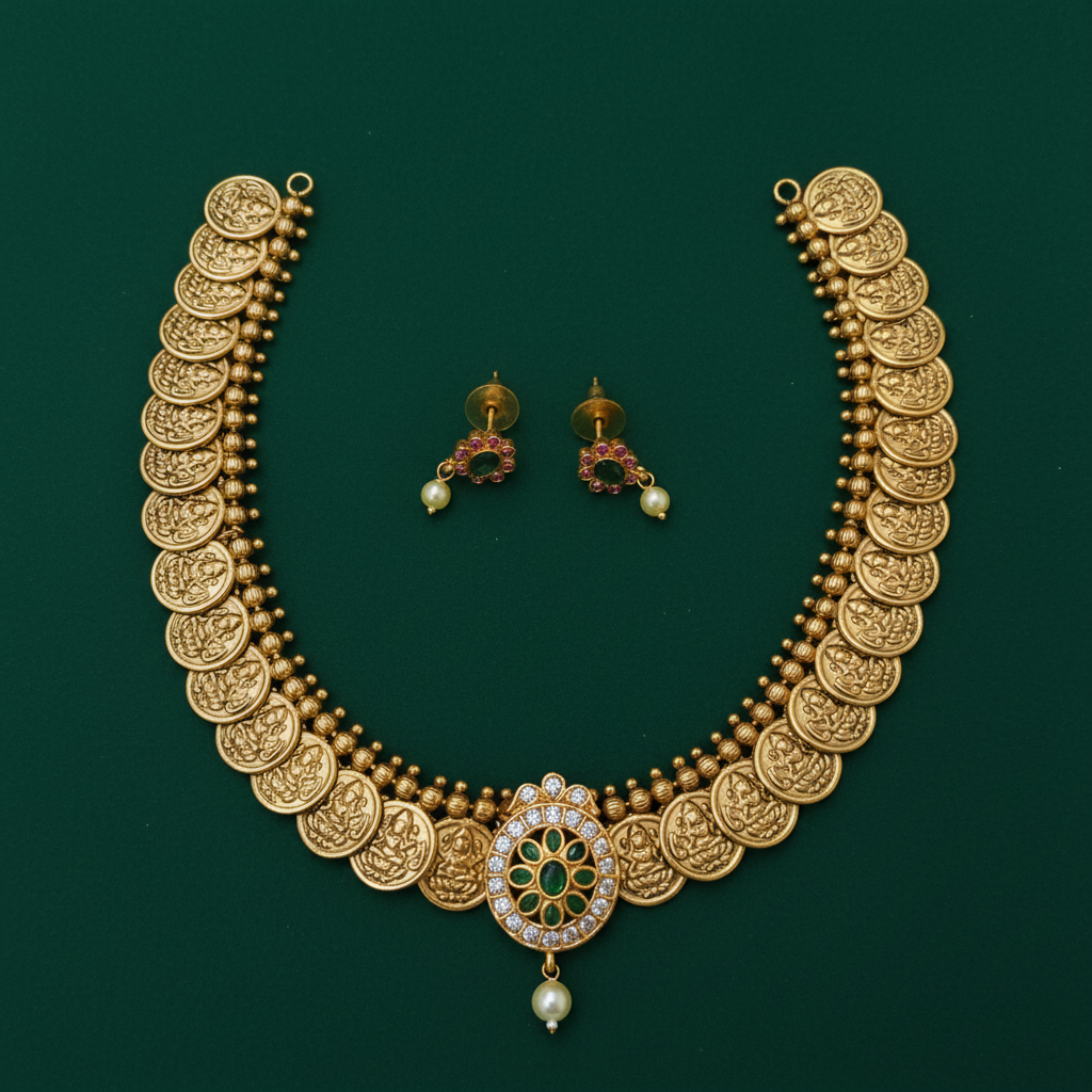 Lakshmi Kasu Mala Coin Necklace Set