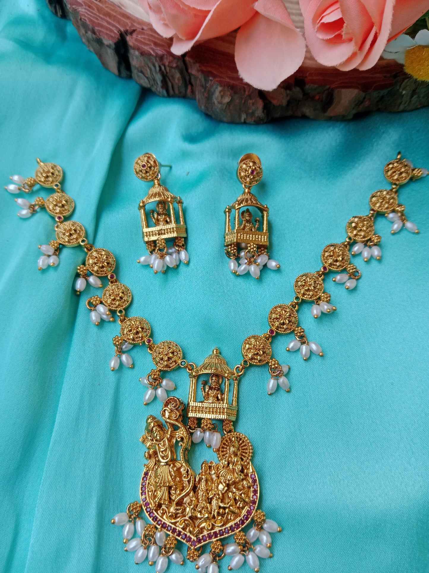 Ram Darbar Temple Necklace Set