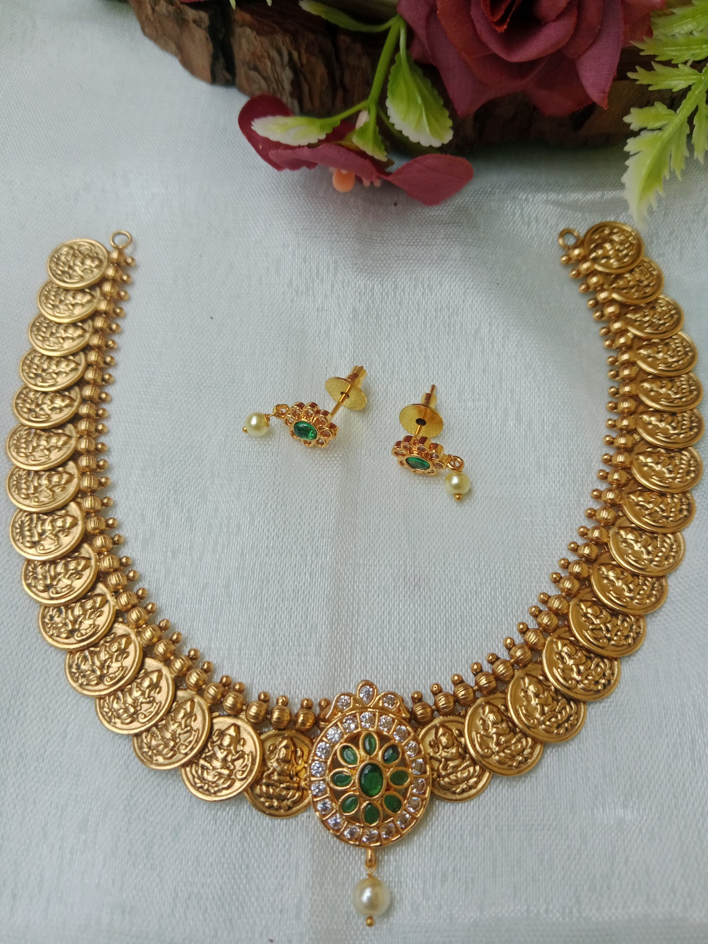 Lakshmi Kasu Mala Coin Necklace Set