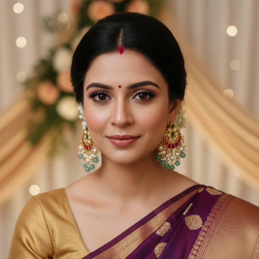 Jadau Kundan Chandbali Earings