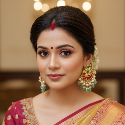 Jadau Kundan Chandbali Earings