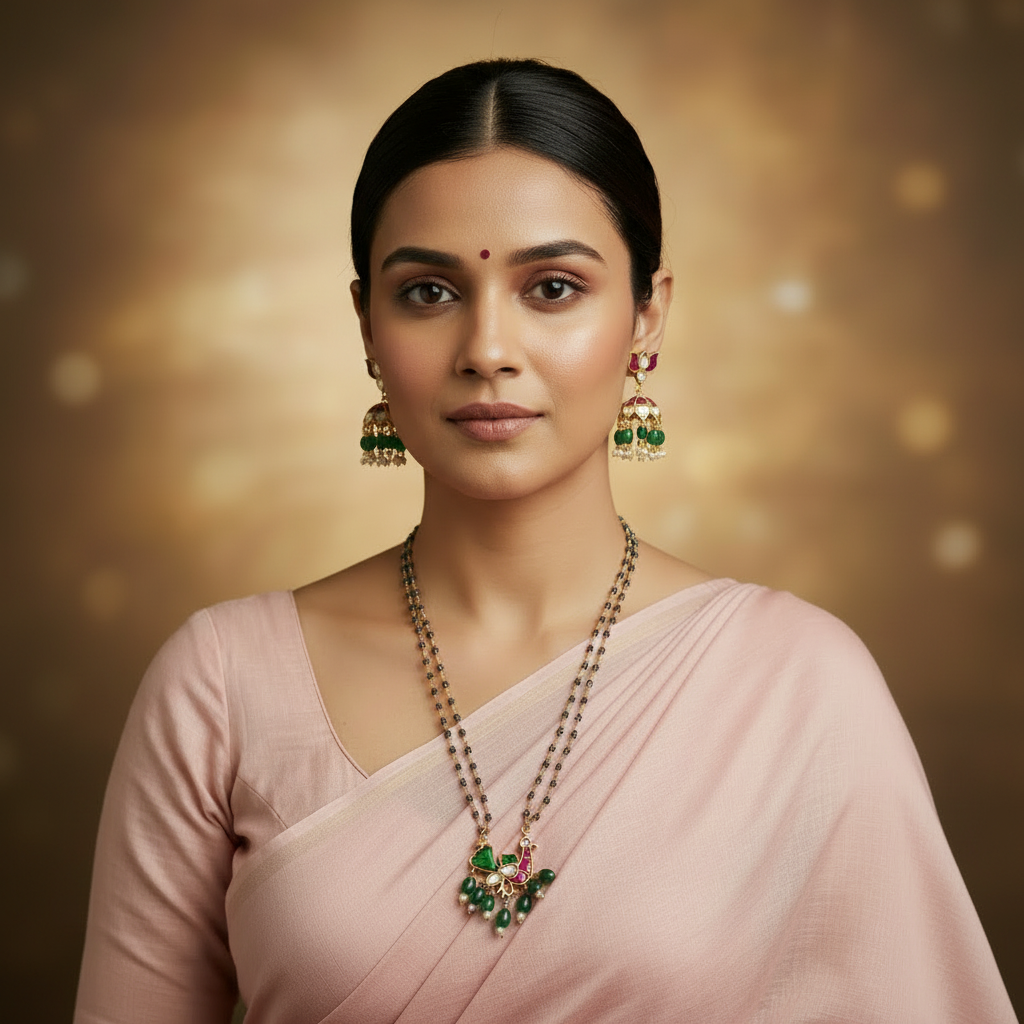 Elegant Peacock Mangalsutra Model Square