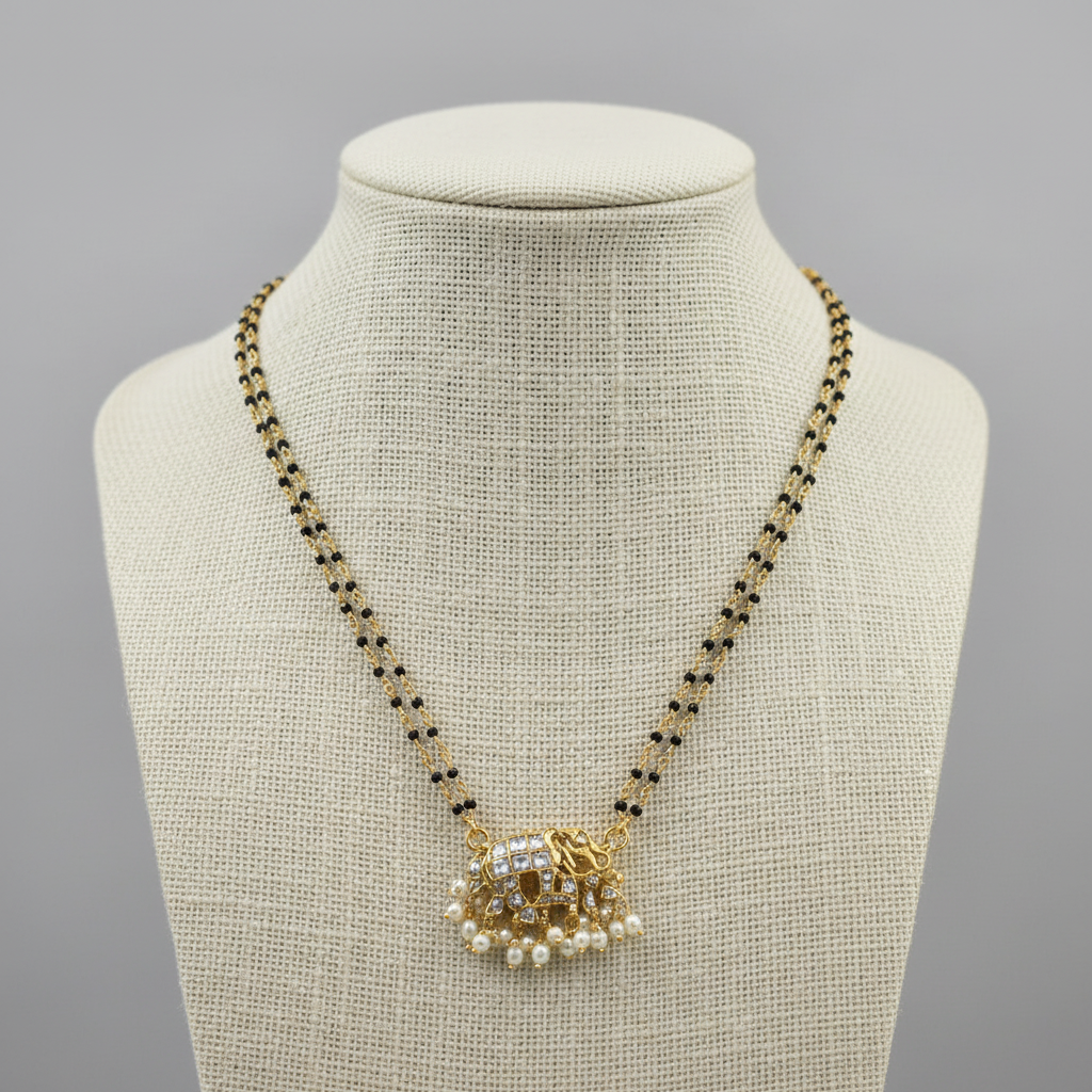 Jadau  Elephant Mangalsutra