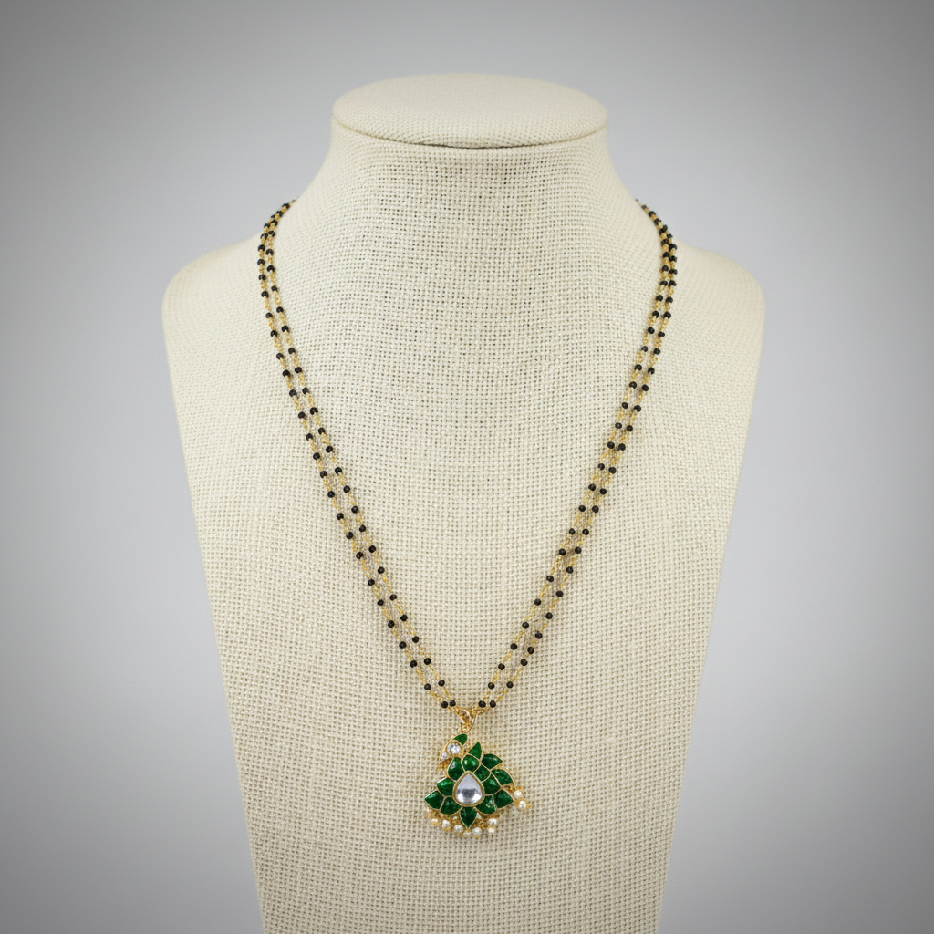 jadau Peacock Mangalsutra