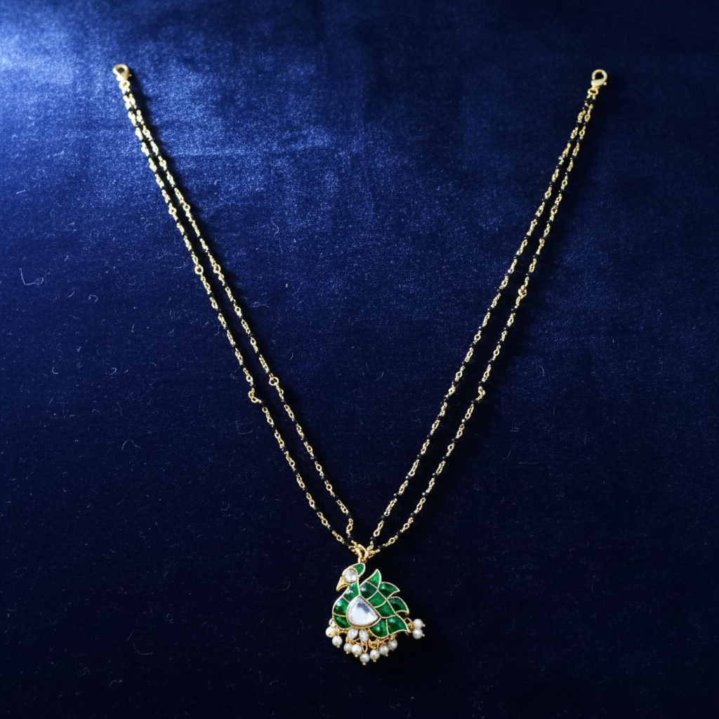 jadau Peacock Mangalsutra