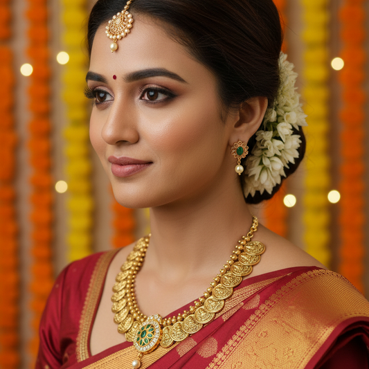 Lakshmi Kasu Mala Coin Necklace Set
