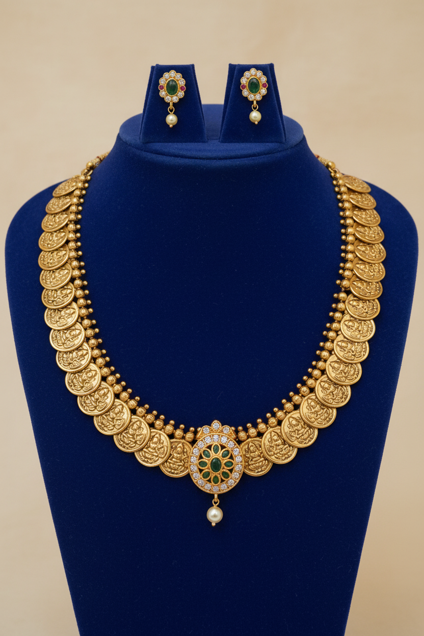 Lakshmi Kasu Mala Coin Necklace Set