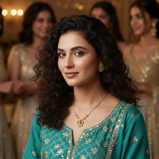 Oval Pendant Necklace Set with CZ Stud Earrings