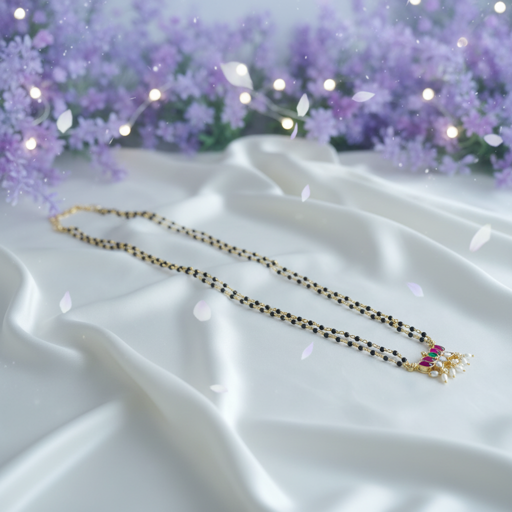 Jadau  Lotus Mangalsutra