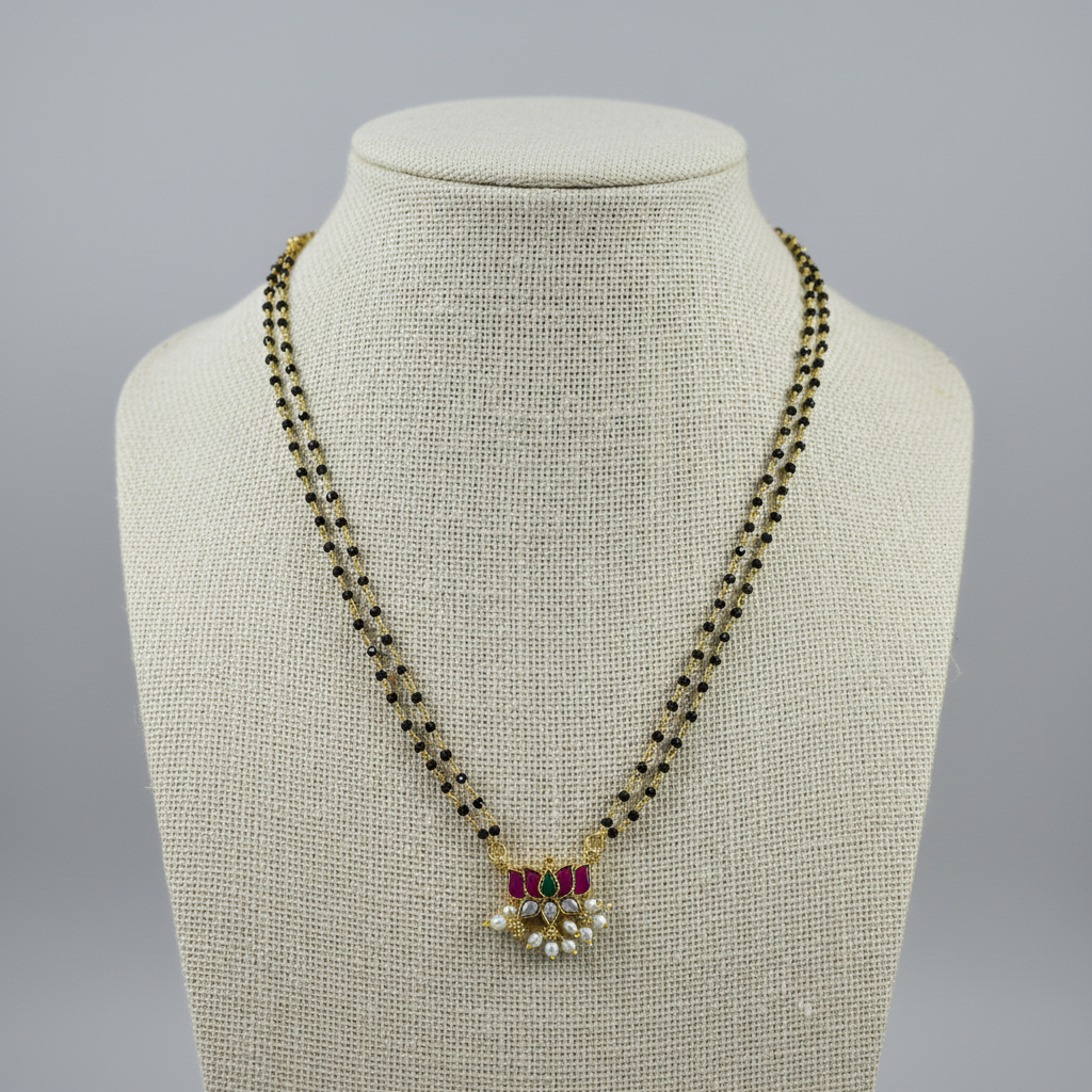 Jadau  Lotus Mangalsutra
