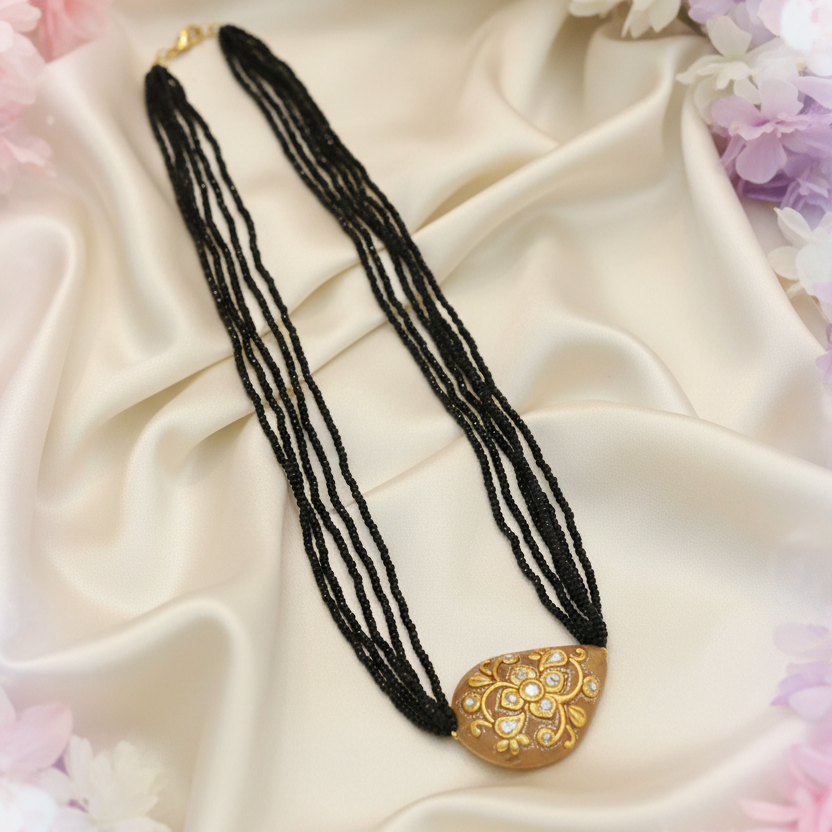 Meenakari floral mangalsutra