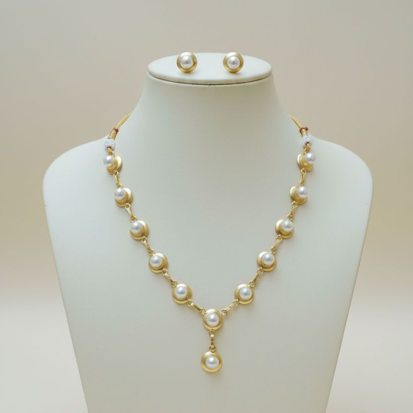Pearl Gold Necklace Set