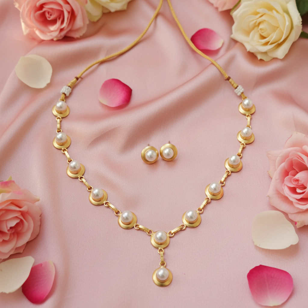 Pearl Gold Necklace Set