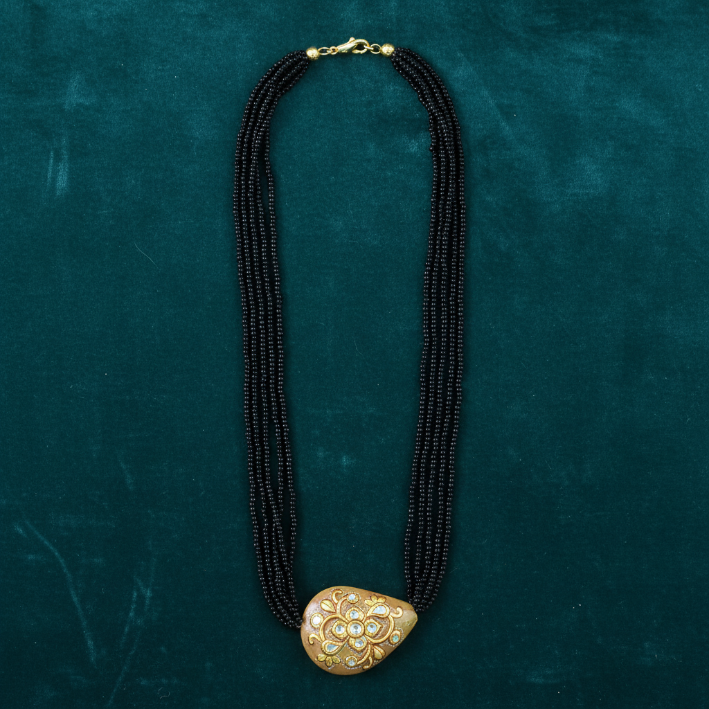 Meenakari floral mangalsutra