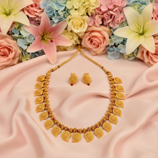 Antique Gold Mango Motif Necklace Set