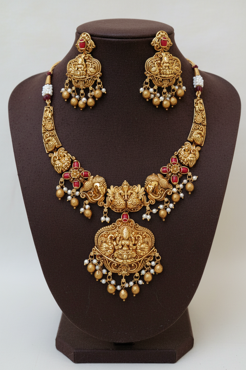 Lakshmi Temple Necklace Set