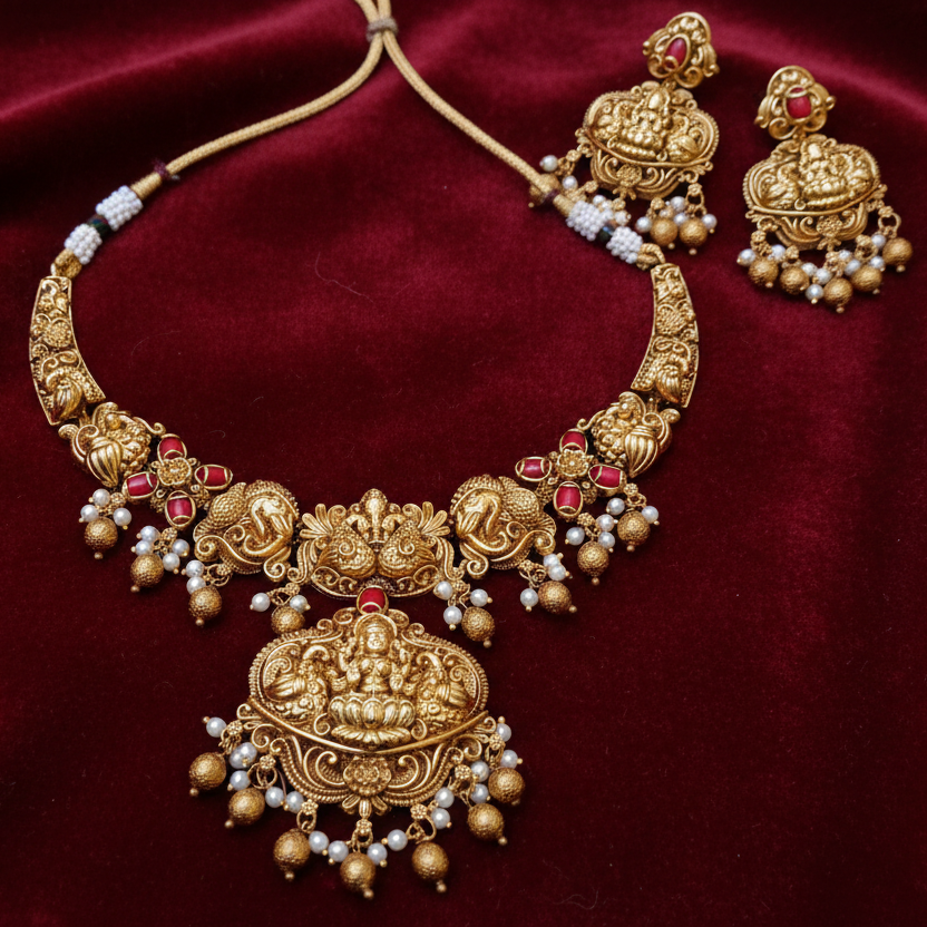 Lakshmi Temple Necklace Set