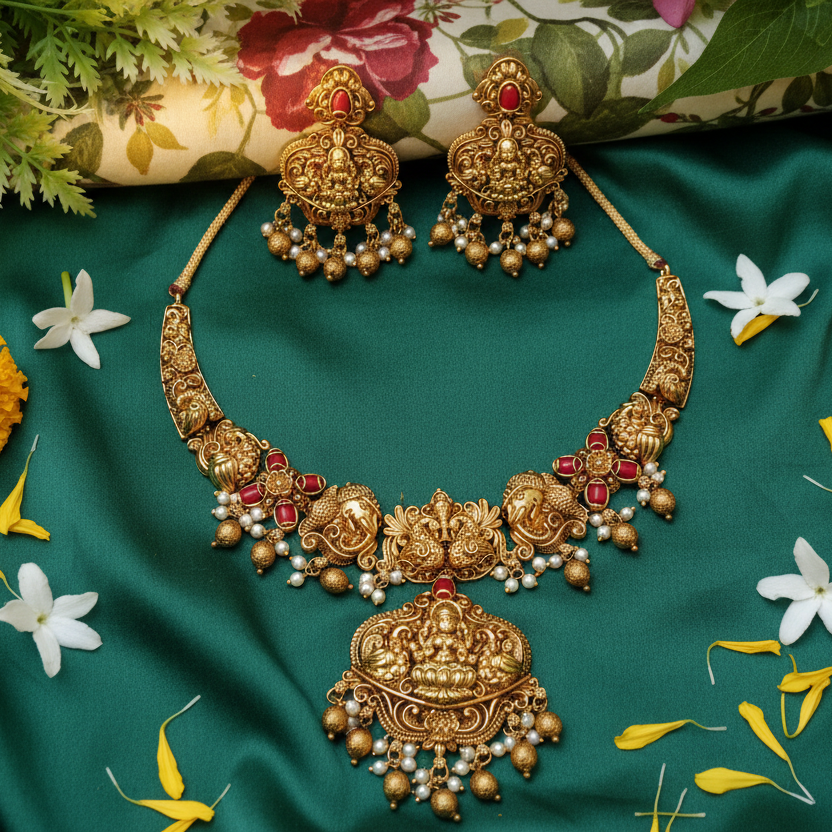 Lakshmi Temple Necklace Set