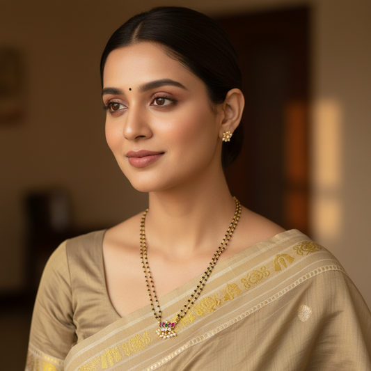 Jadau  Lotus Mangalsutra